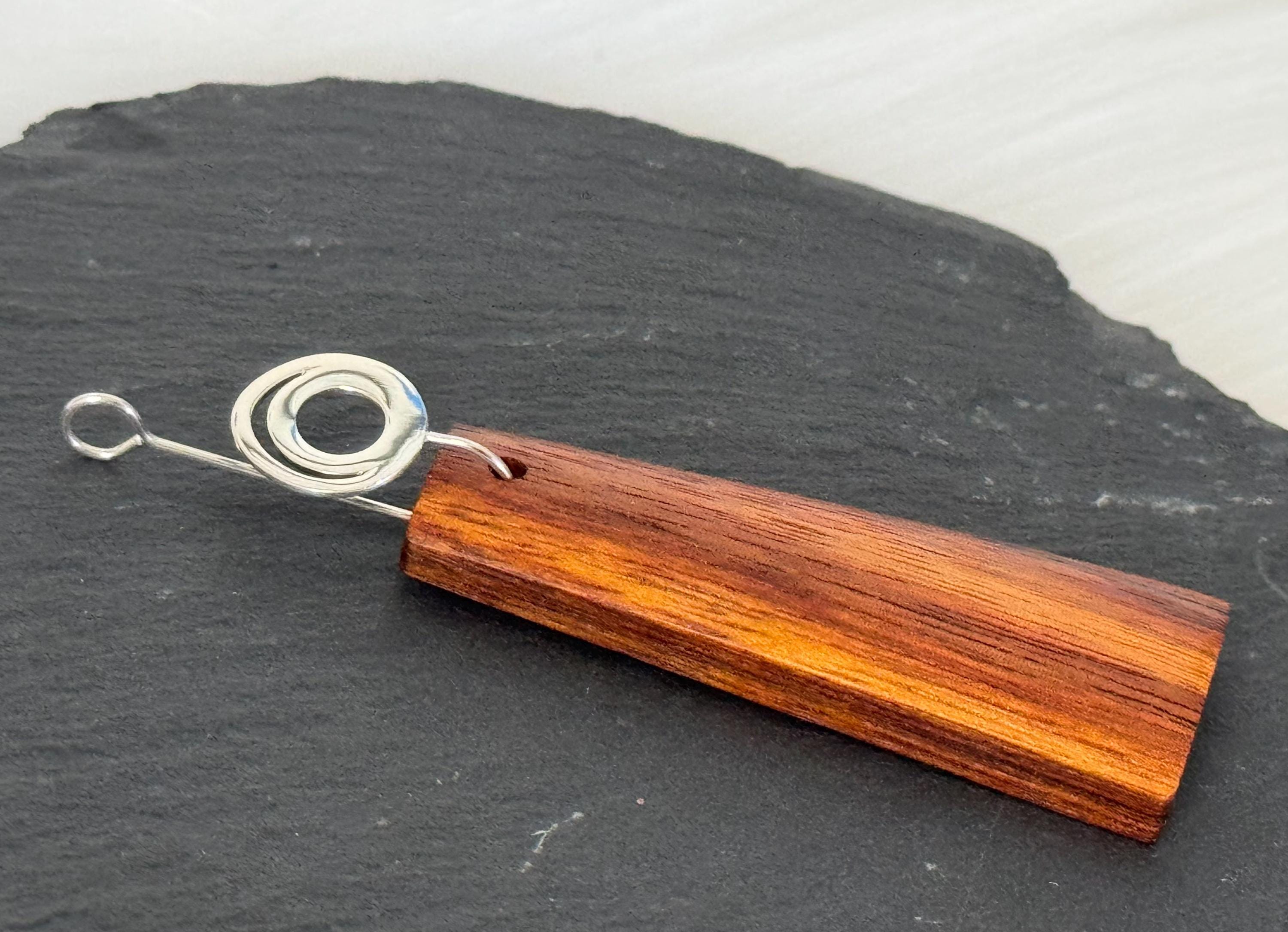 Canarywood and Sterling Silver Pendant