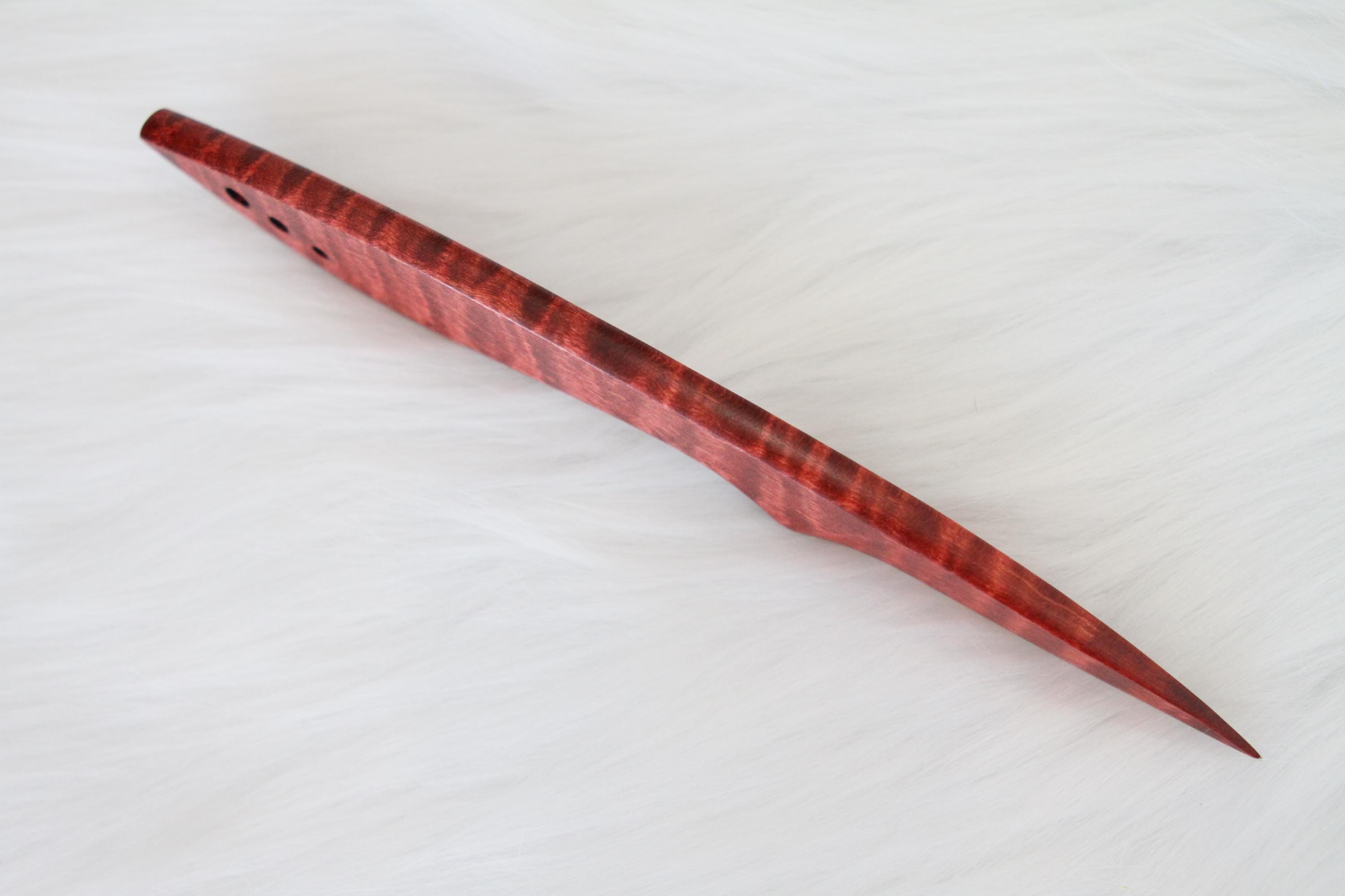 Curly Maple Letter Opener, Red
