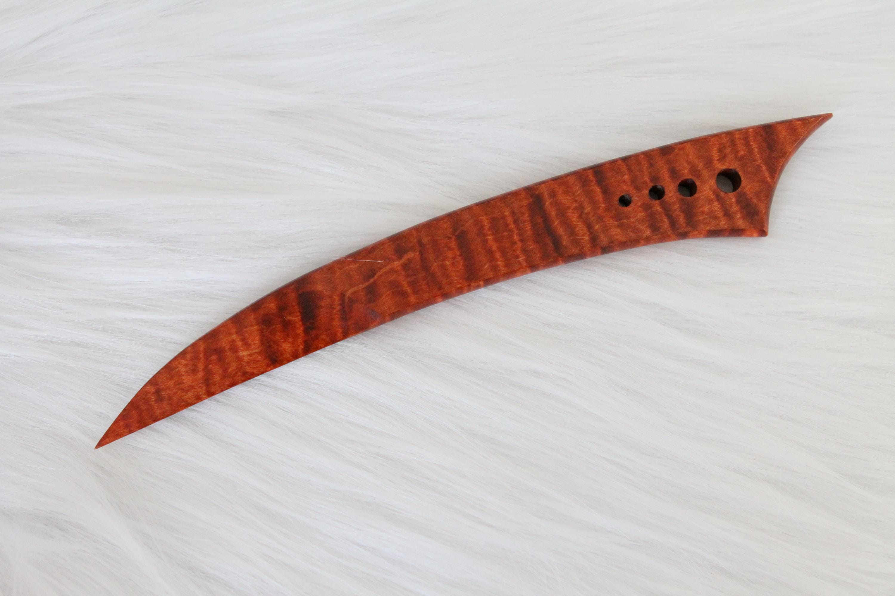 Curly Maple Letter Opener, Dark-Orange/Red