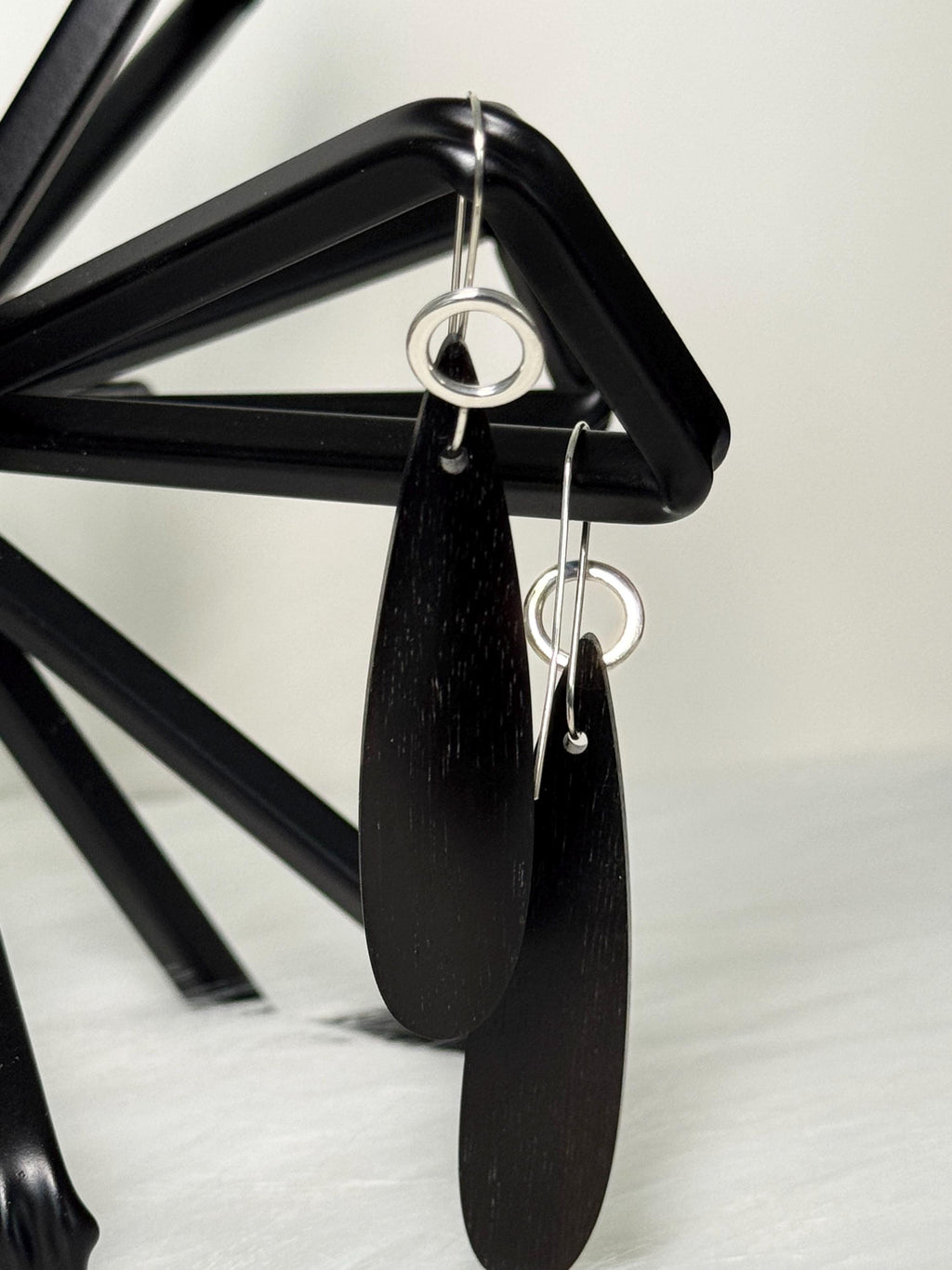 Gabon Ebony and Sterling Silver Earrings