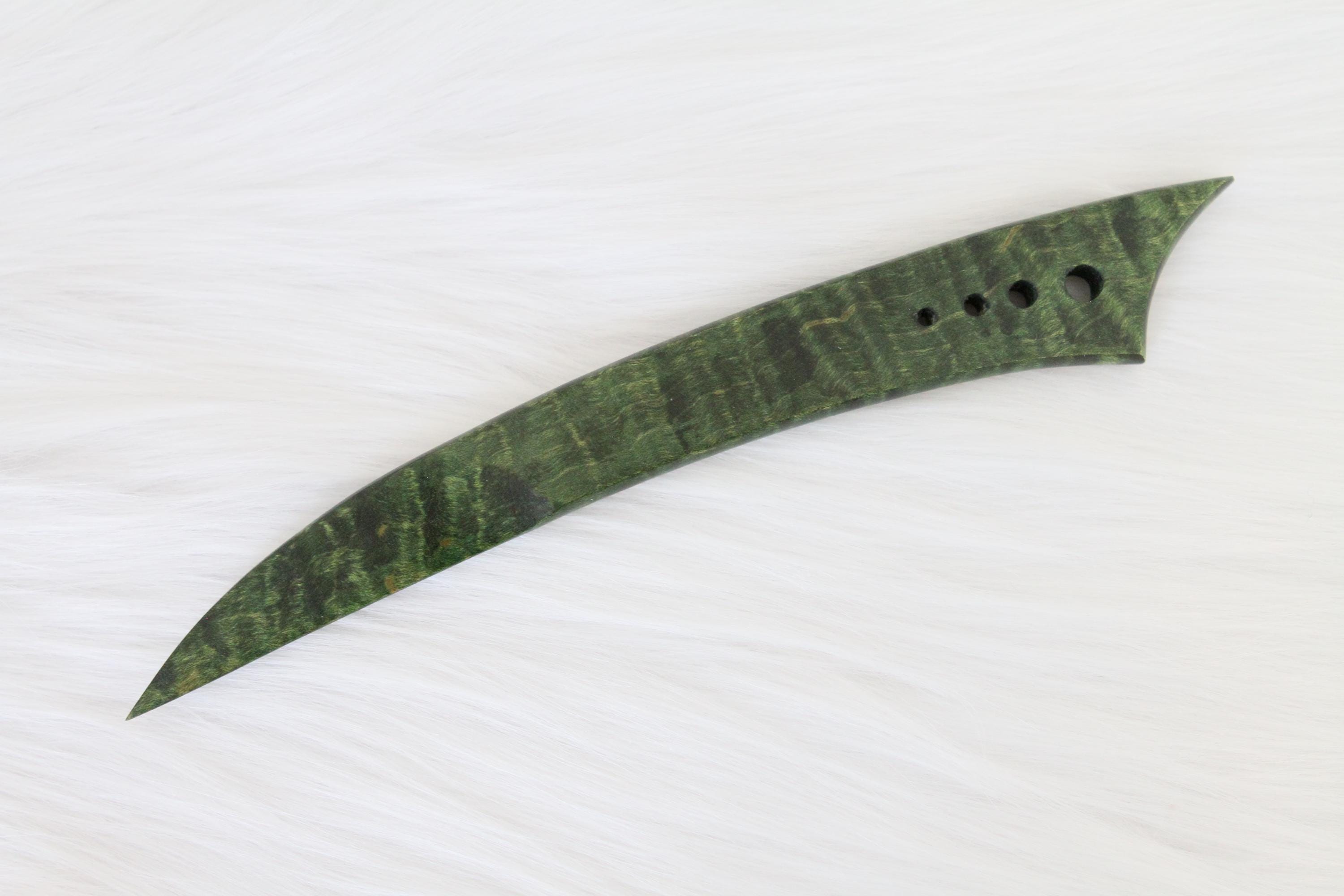 Curly Maple Letter Opener, Green