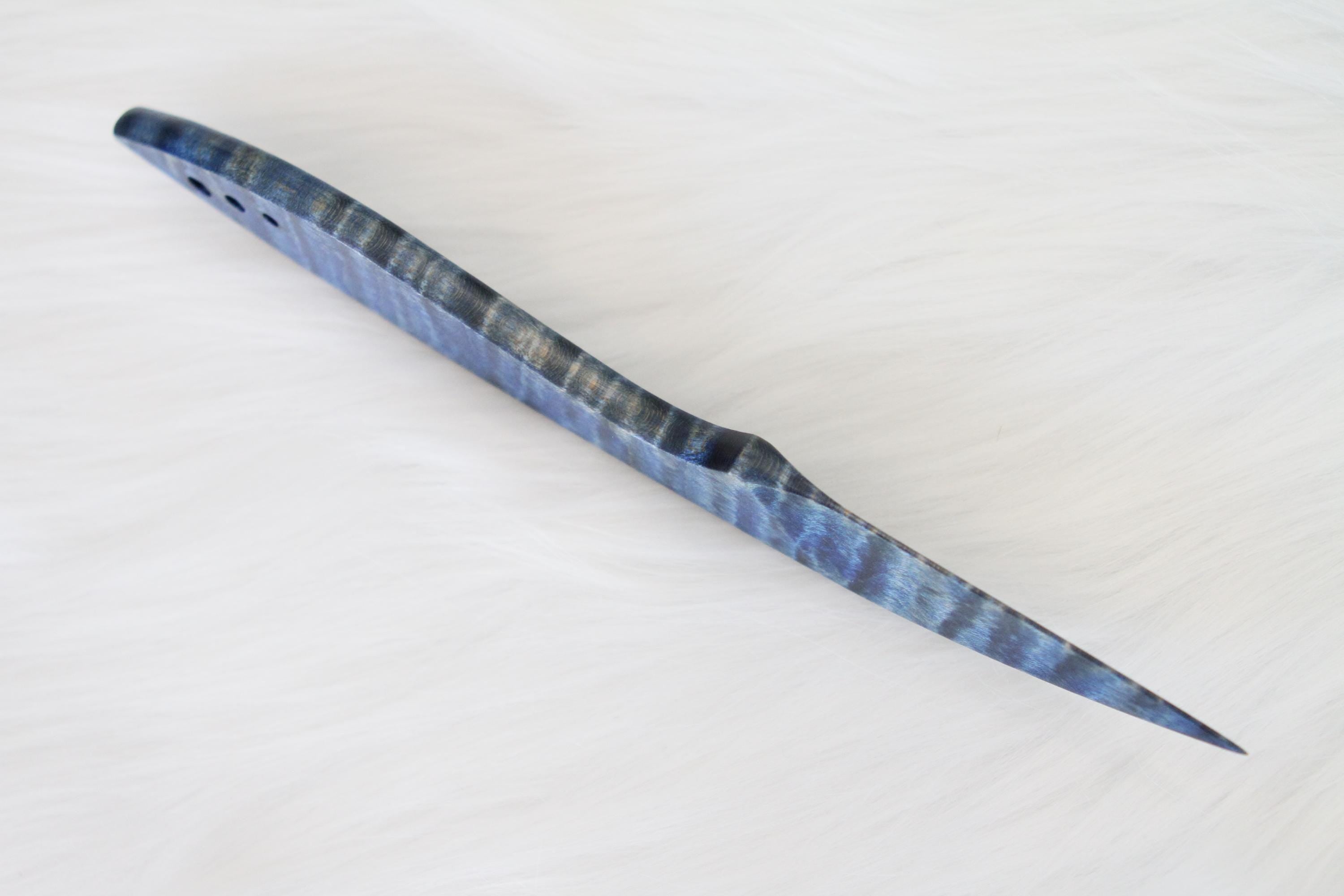 Curly Maple Letter Opener, Blue