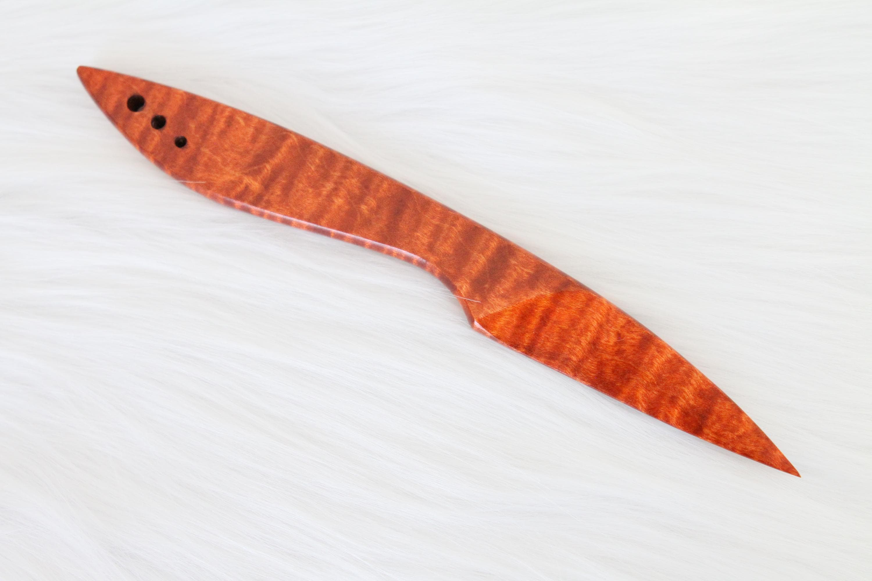 Curly Maple Letter Opener, Dark-Orange/Red