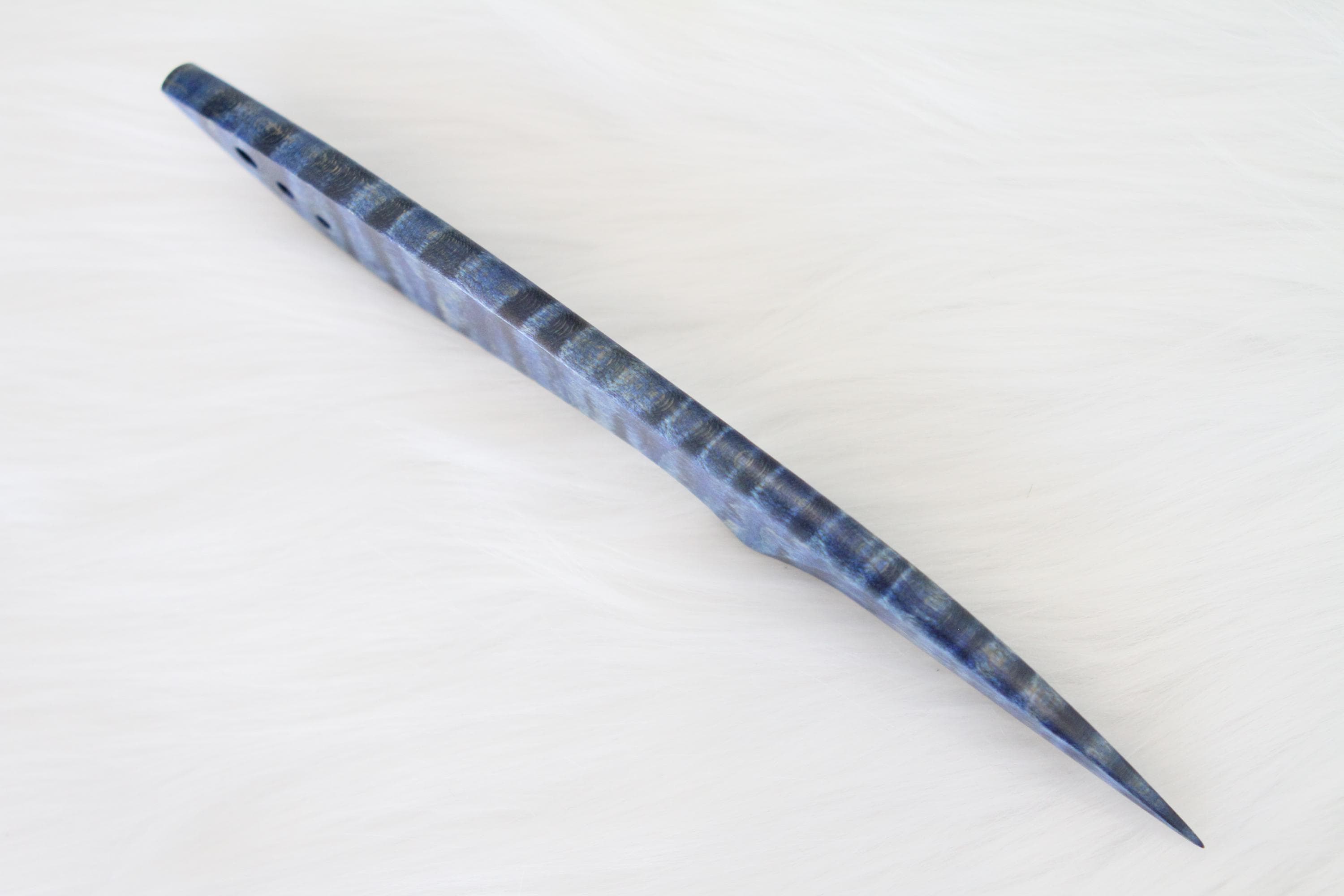 Curly Maple Letter Opener, Blue