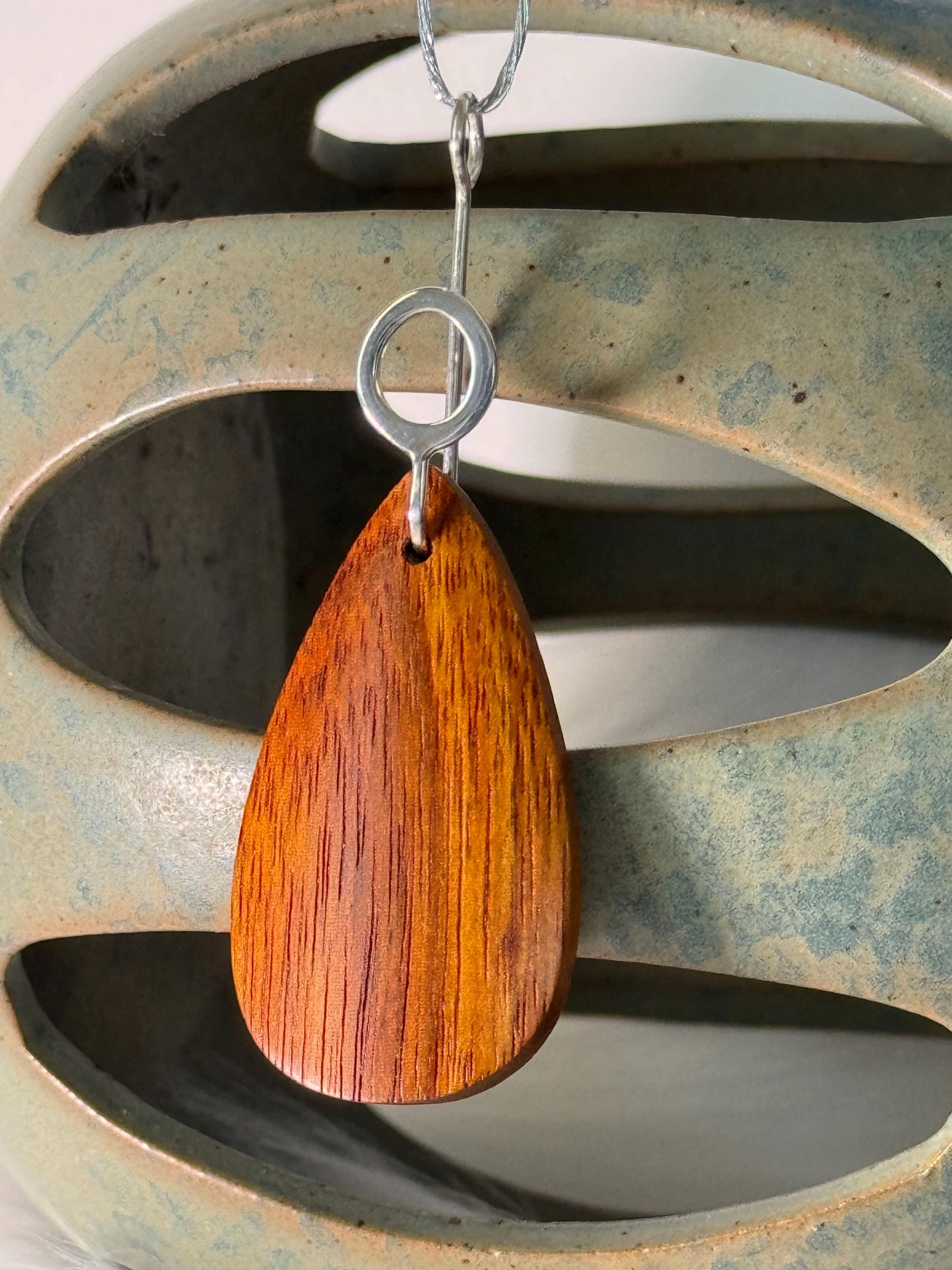 Canarywood and Sterling Silver Pendant