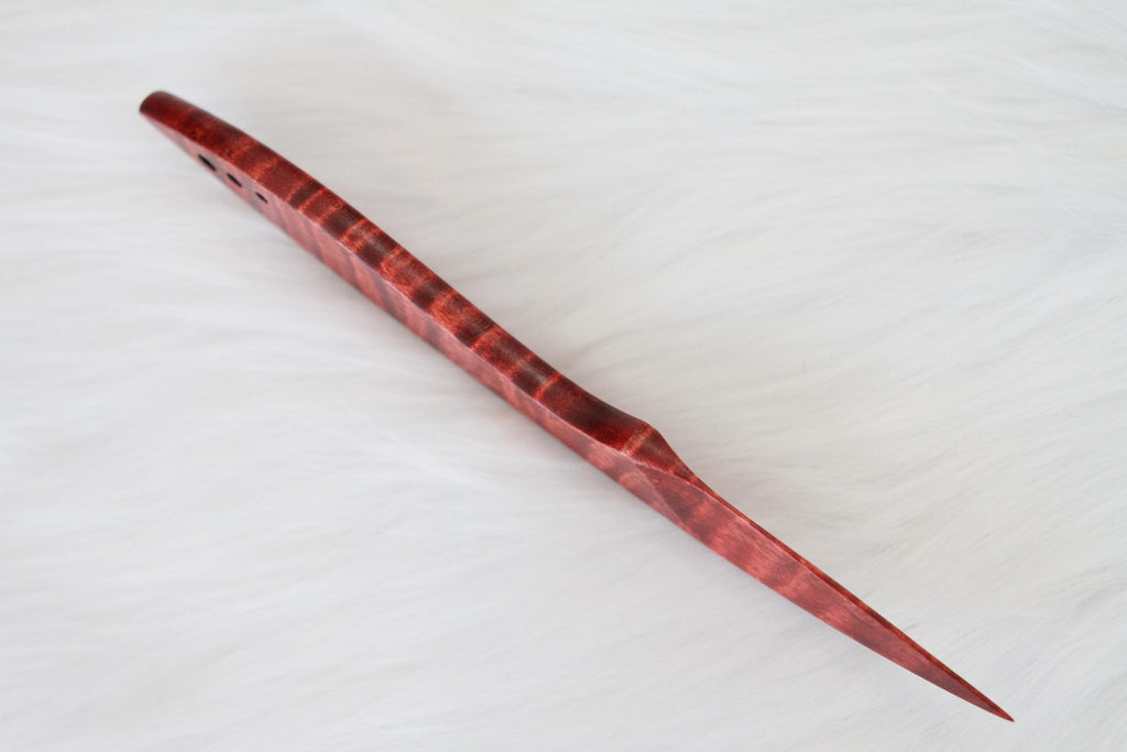 Curly Maple Letter Opener, Red