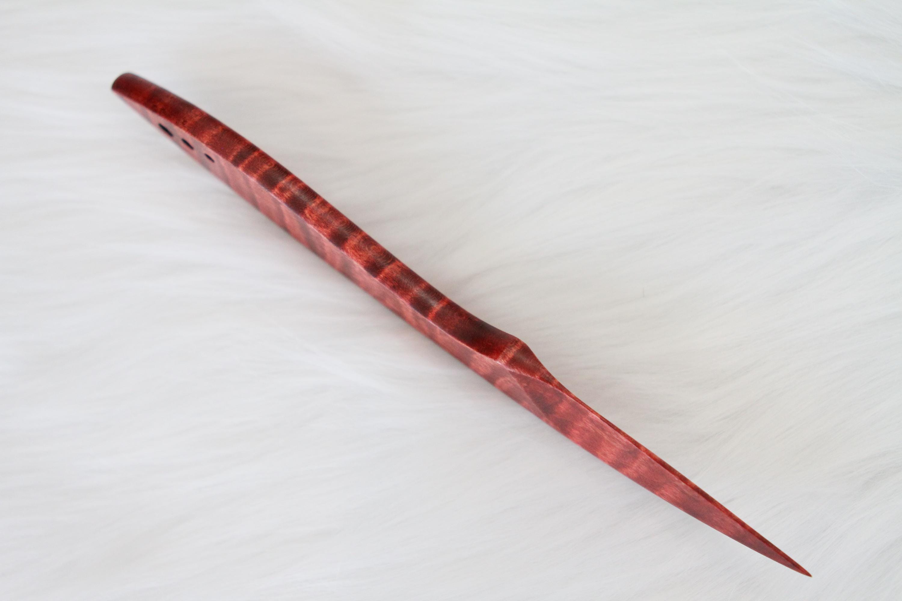 Curly Maple Letter Opener, Red