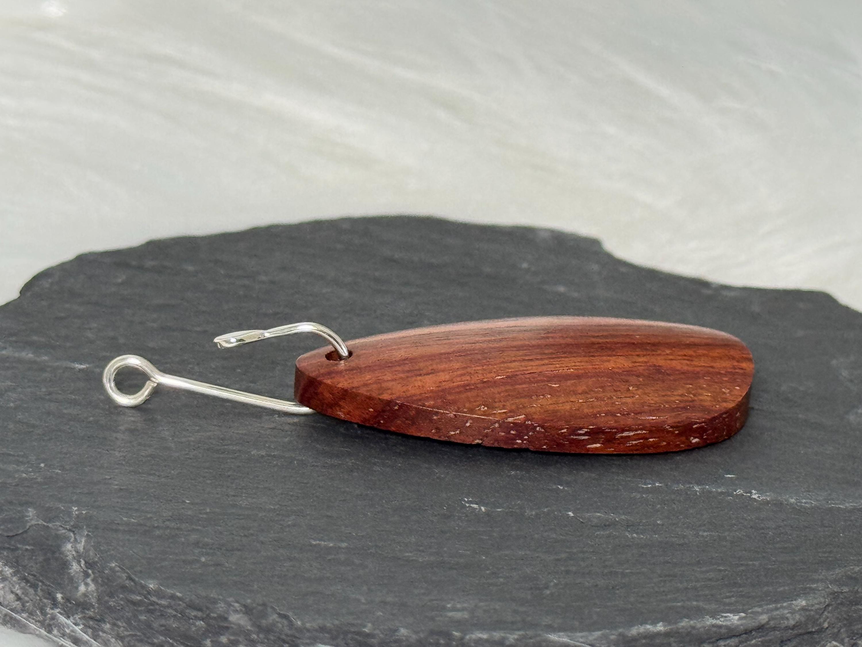 Tulipwood and Sterling Silver Pendant