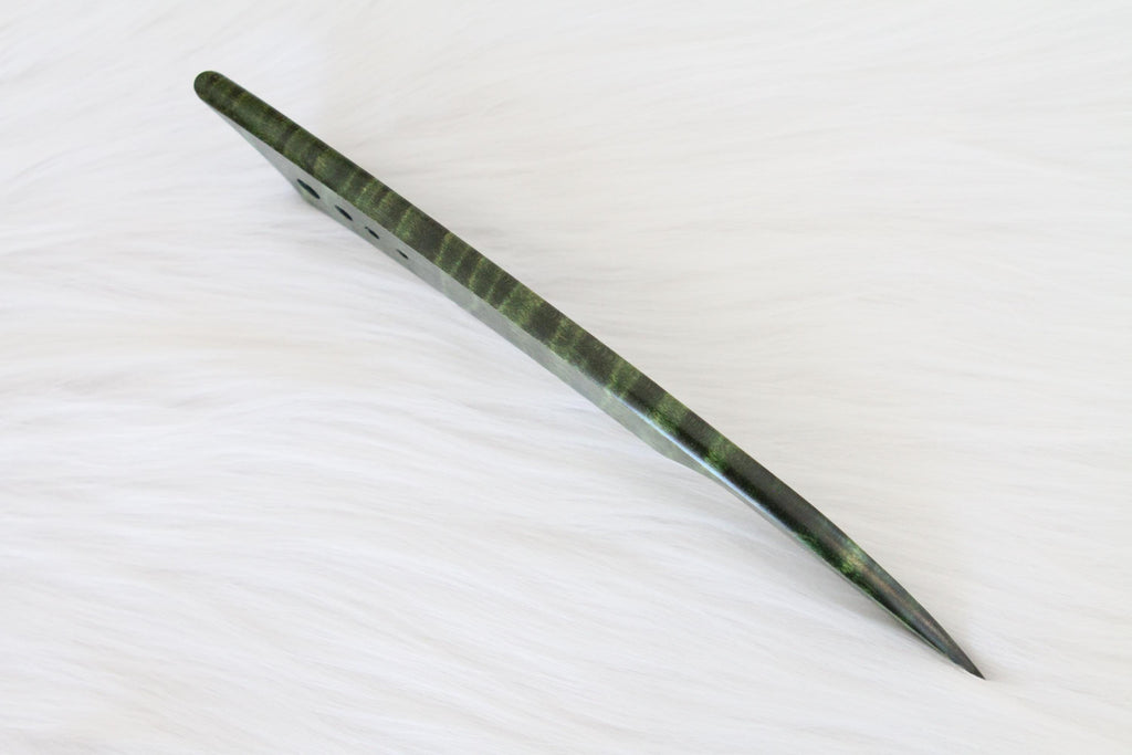 Curly Maple Letter Opener, Green