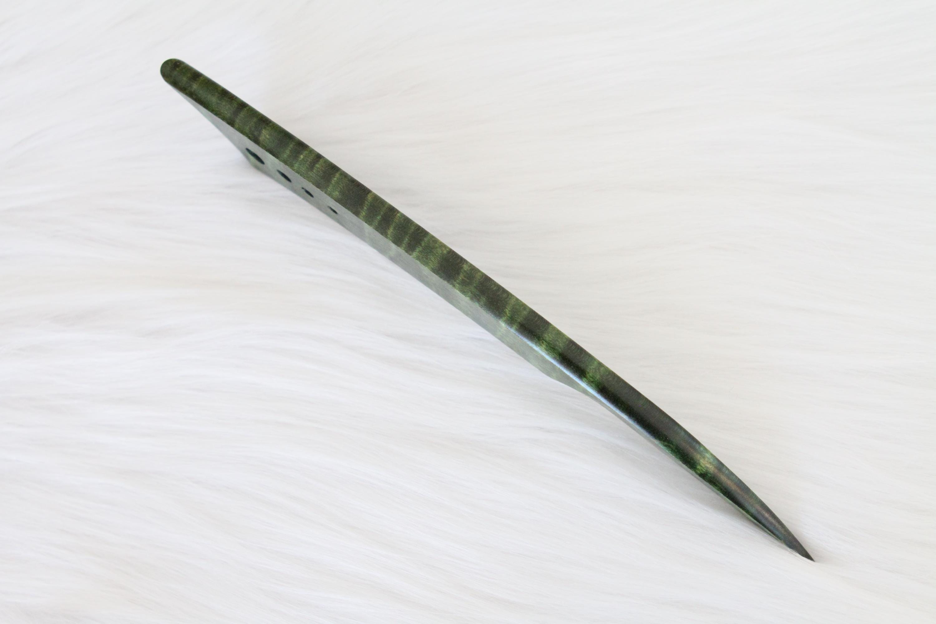 Curly Maple Letter Opener, Green