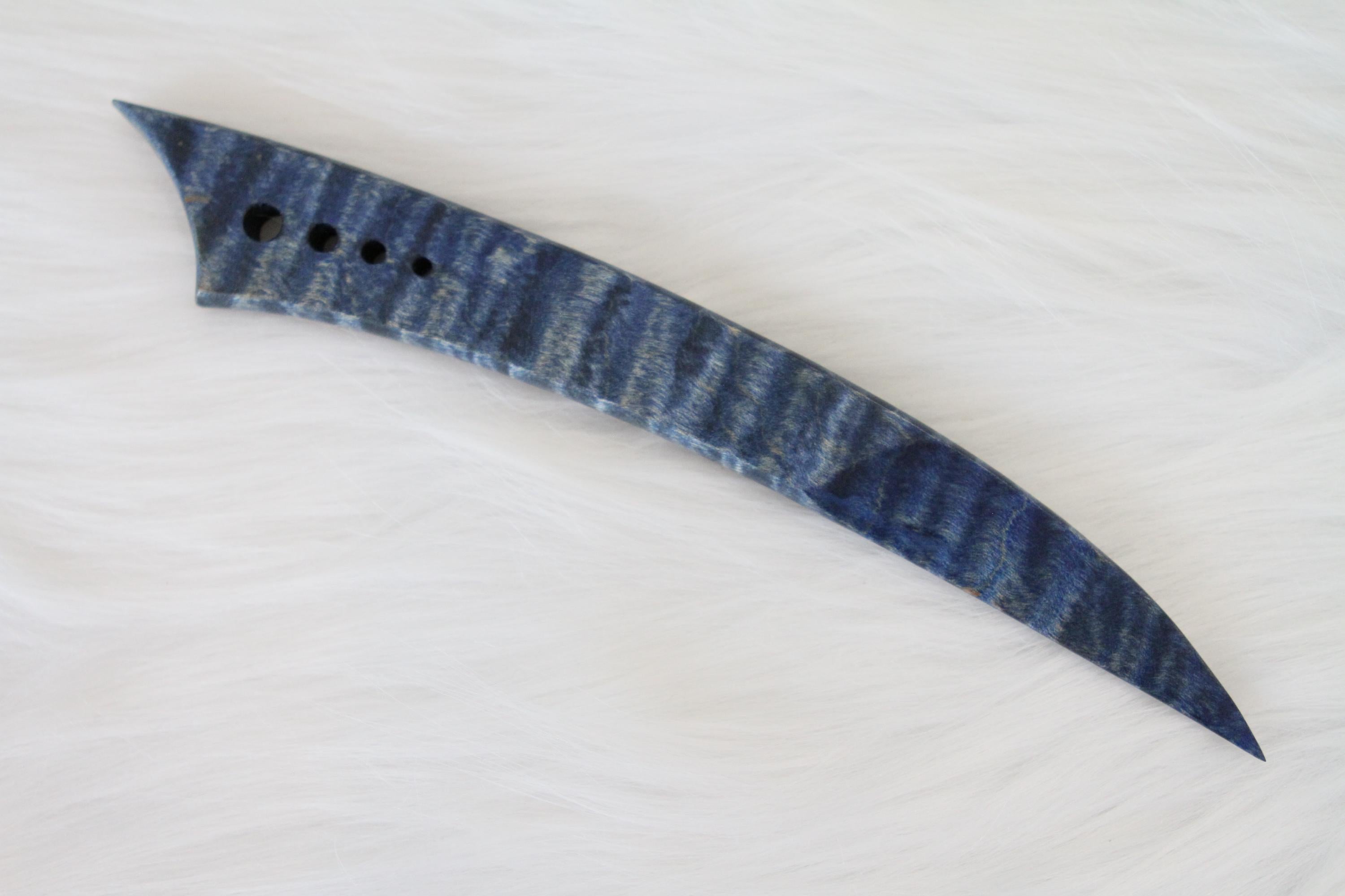 Curly Maple Letter Opener, Blue