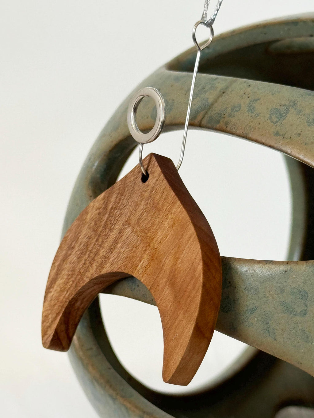 Italian Olivewood and Sterling Silver Pendant