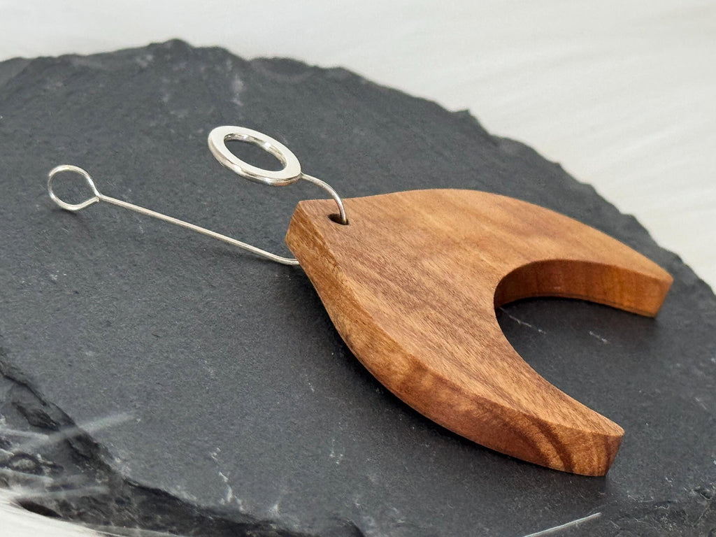 Italian Olivewood and Sterling Silver Pendant
