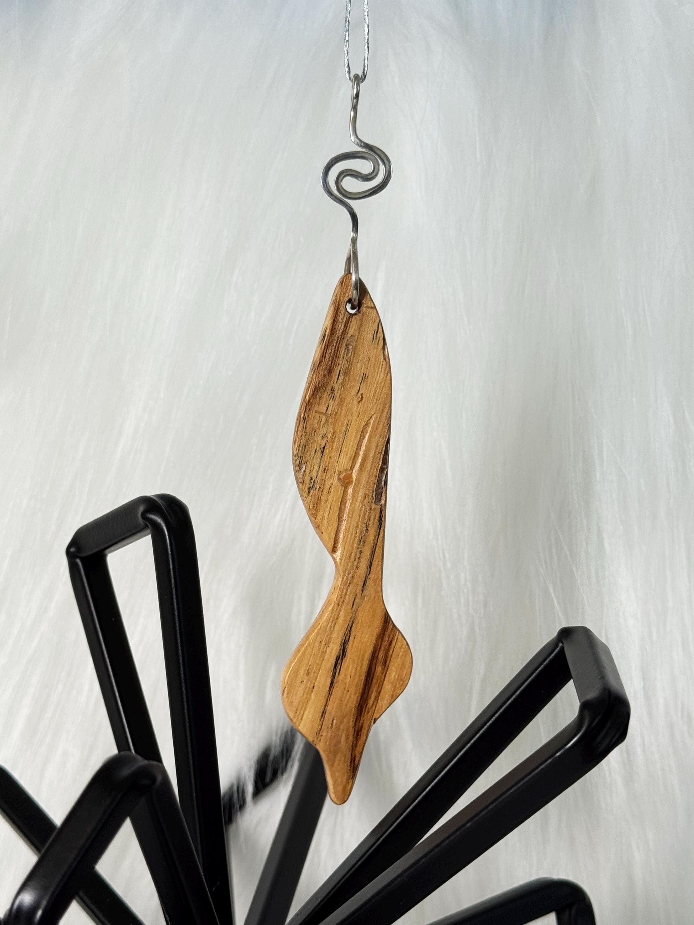 Spalted Elm and Sterling Silver Pendant