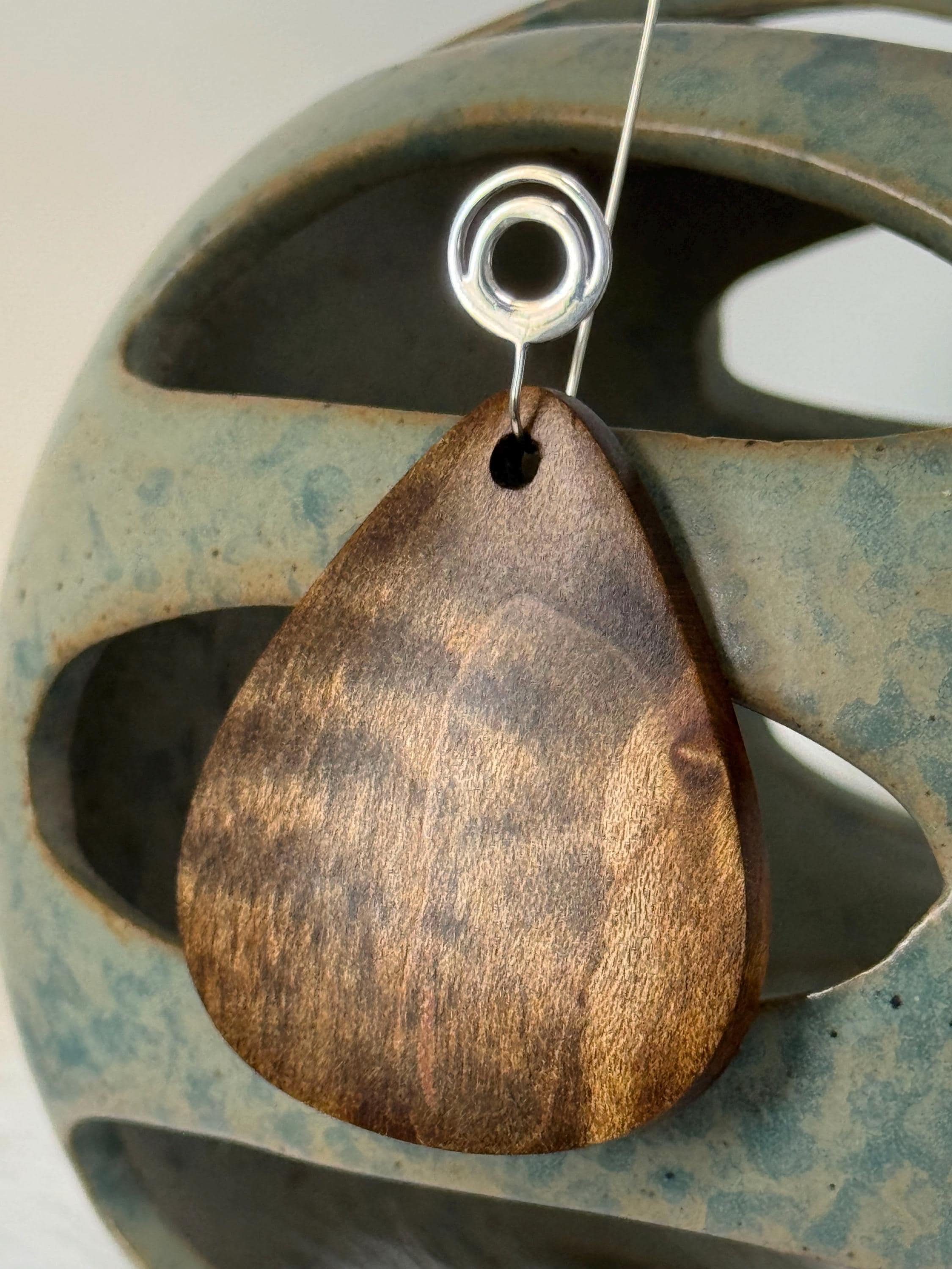 Curly Maple and Sterling Silver Pendant