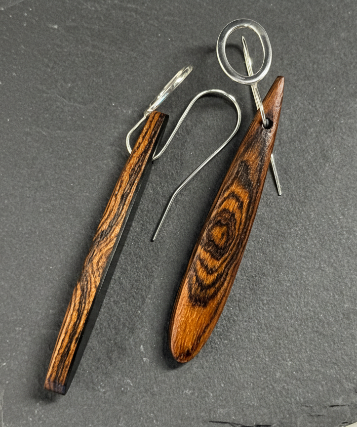 Bocote and Sterling Silver Earrings