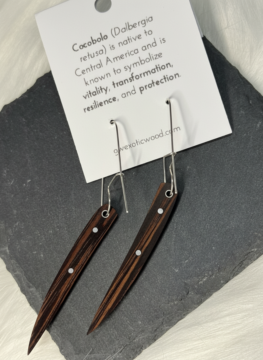 Wenge and Sterling Silver Earrings