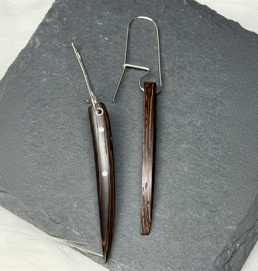 Wenge and Sterling Silver Earrings