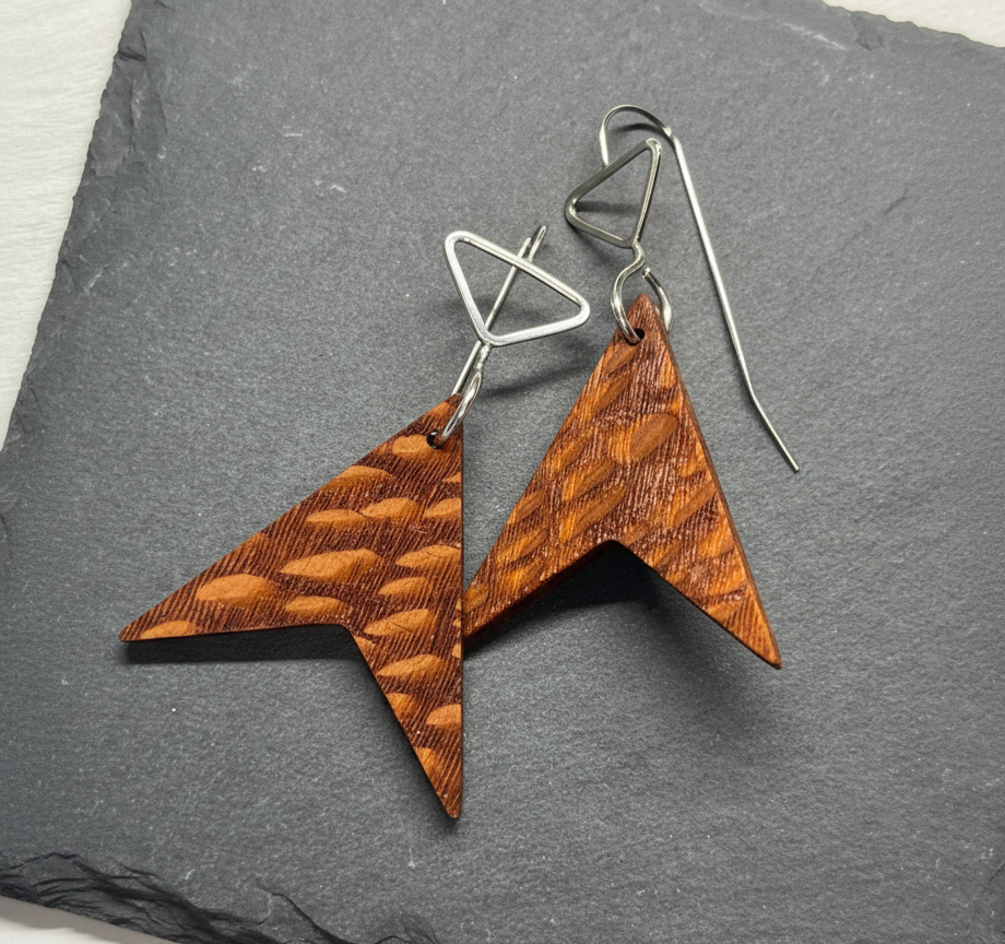Leopardwood and Sterling Silver Earrings