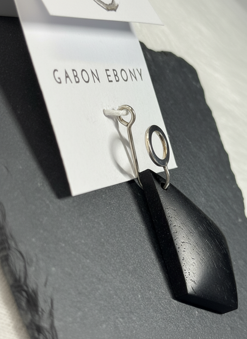 Gabon Ebony and Sterling Silver Pendant
