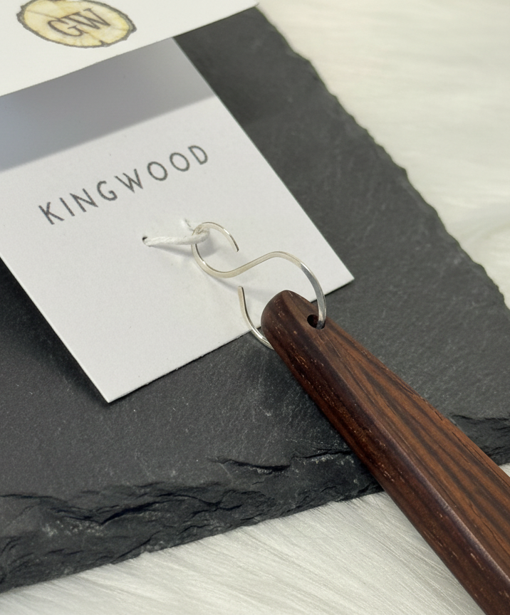 Kingwood and Sterling Silver Pendant