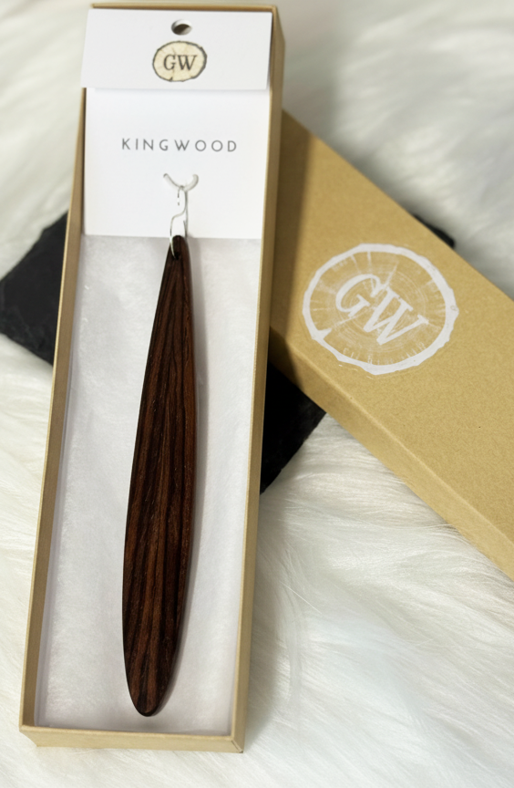 Kingwood and Sterling Silver Pendant