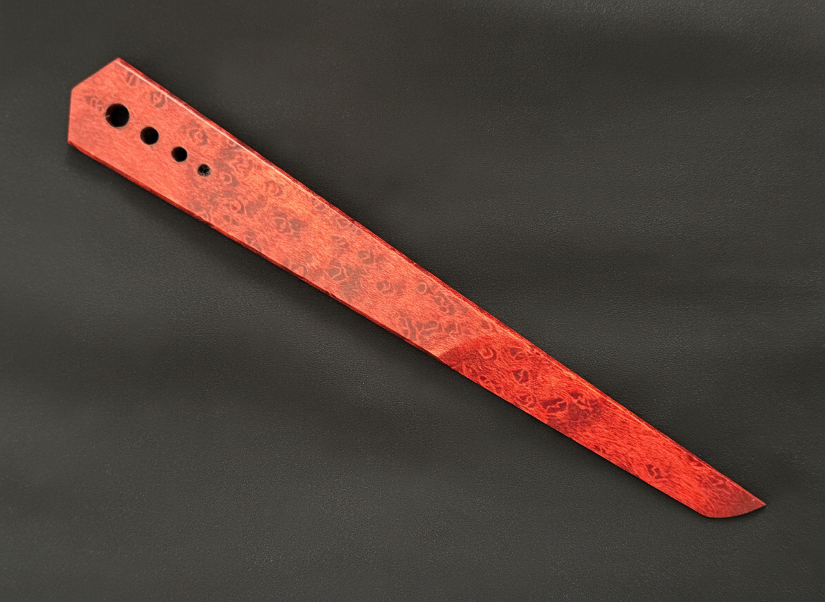 Birdseye Maple Letter Opener, Red