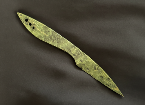 Birdseye Maple Letter Opener, Green