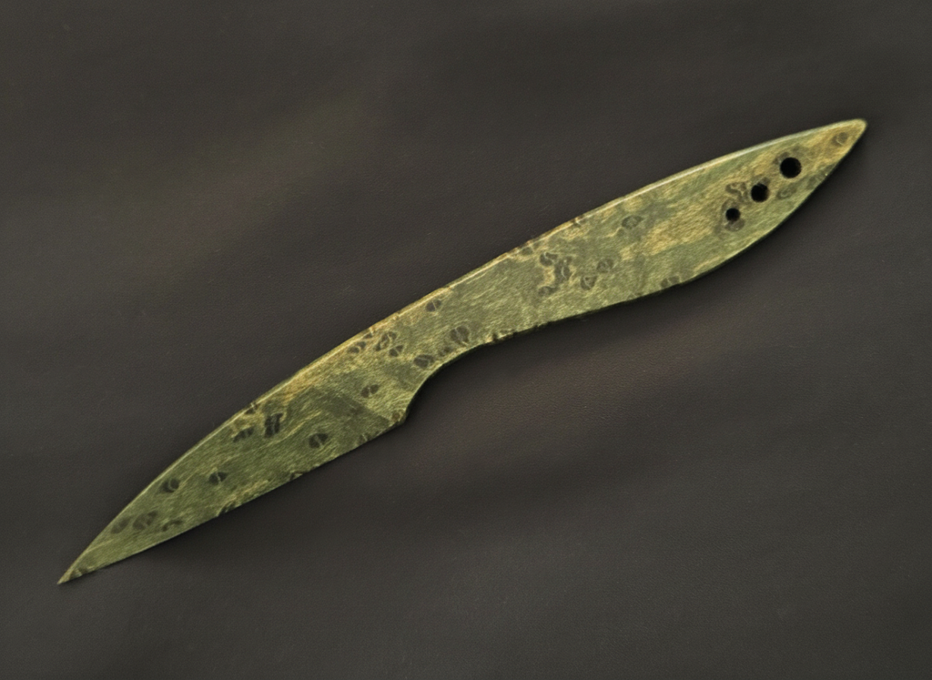 Birdseye Maple Letter Opener, Green