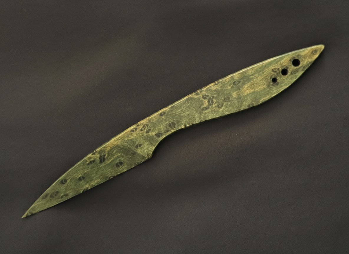 Birdseye Maple Letter Opener, Green