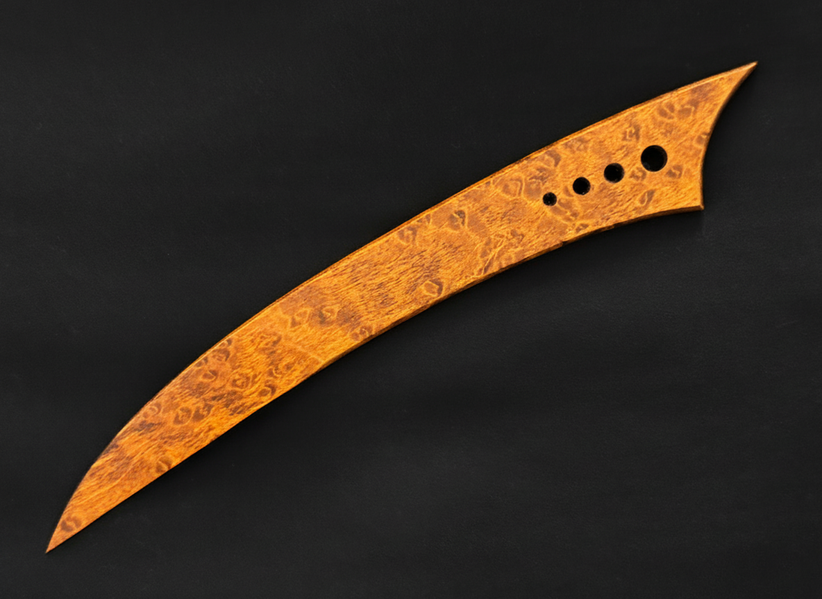 Birdseye Maple Letter Opener, Amber