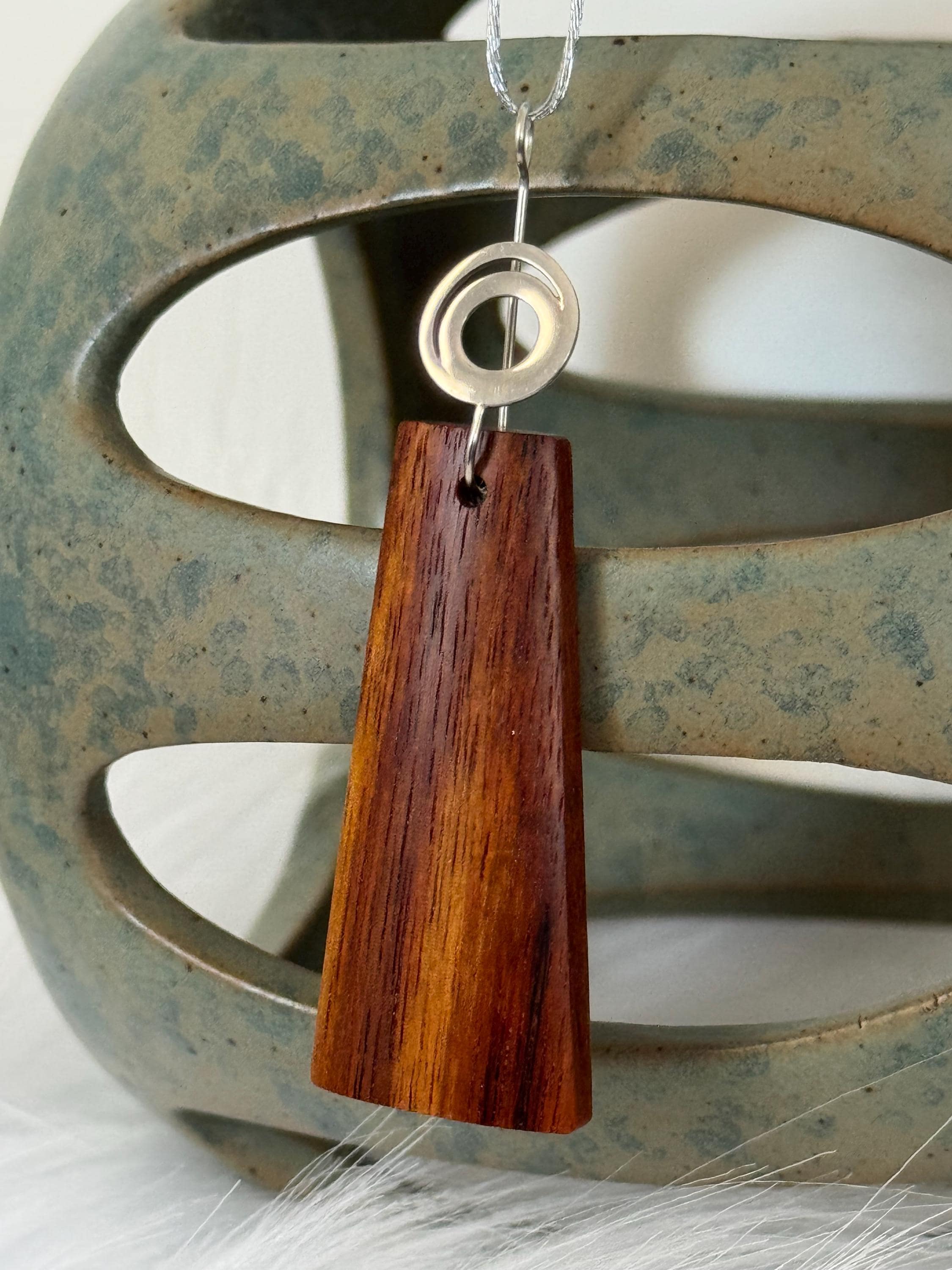 Canarywood and Sterling Silver Pendant