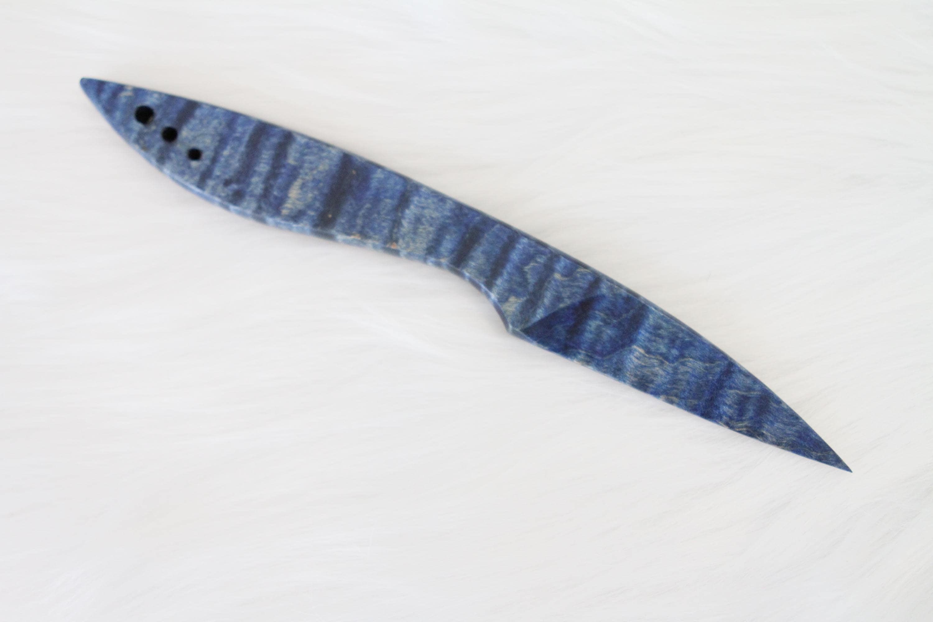 Curly Maple Letter Opener, Blue