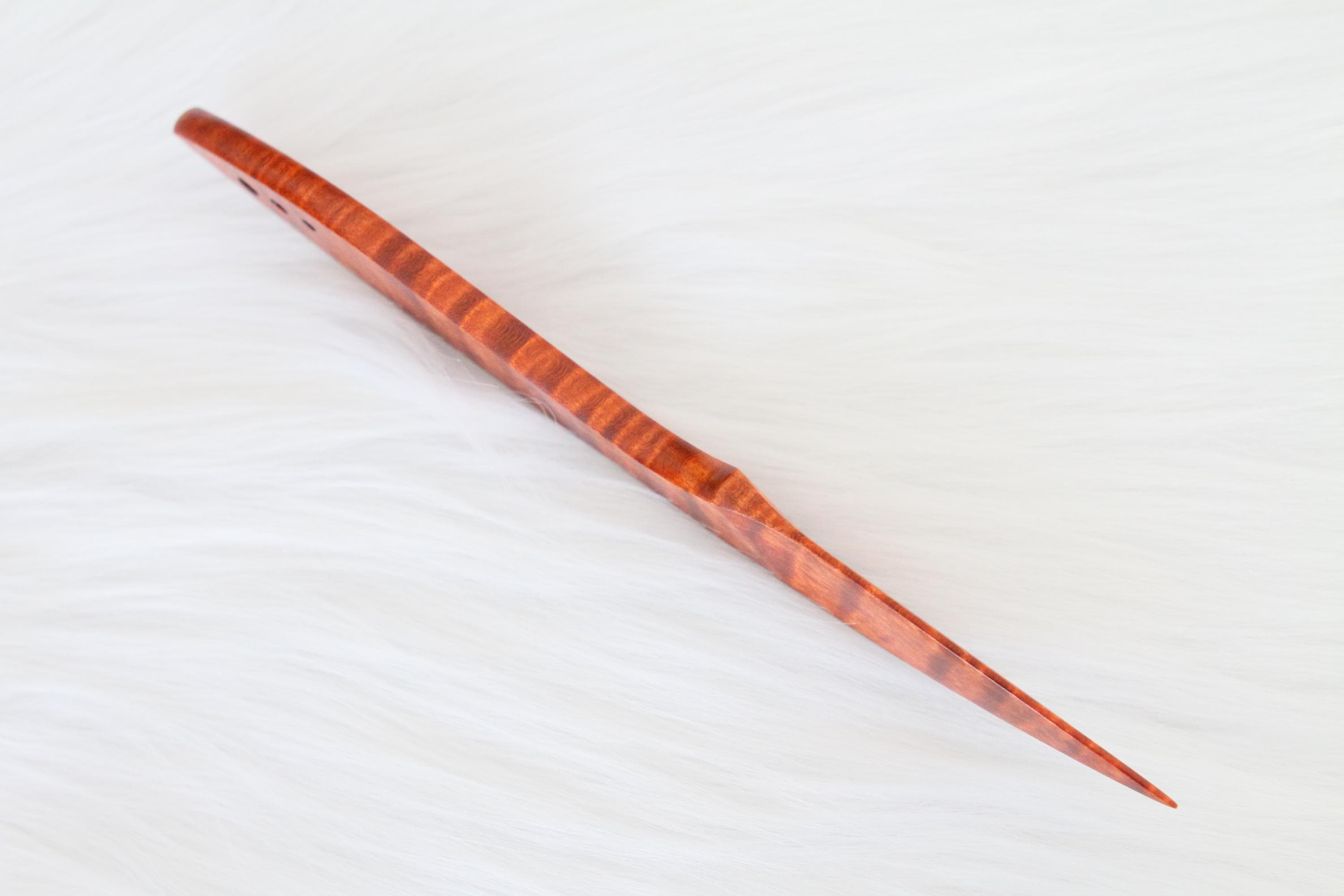 Curly Maple Letter Opener, Dark-Orange/Red