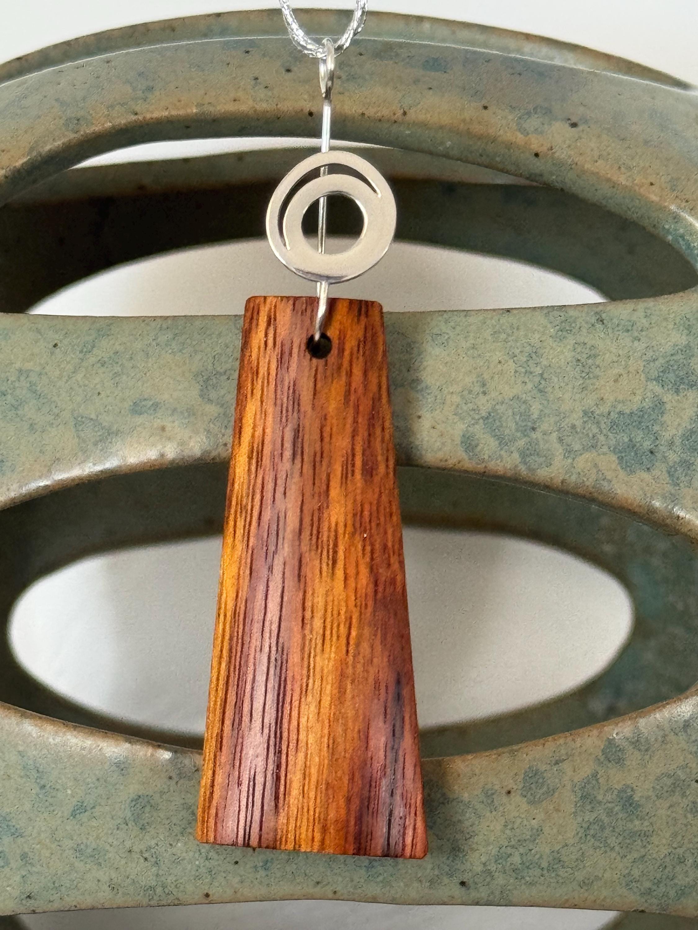 Canarywood and Sterling Silver Pendant