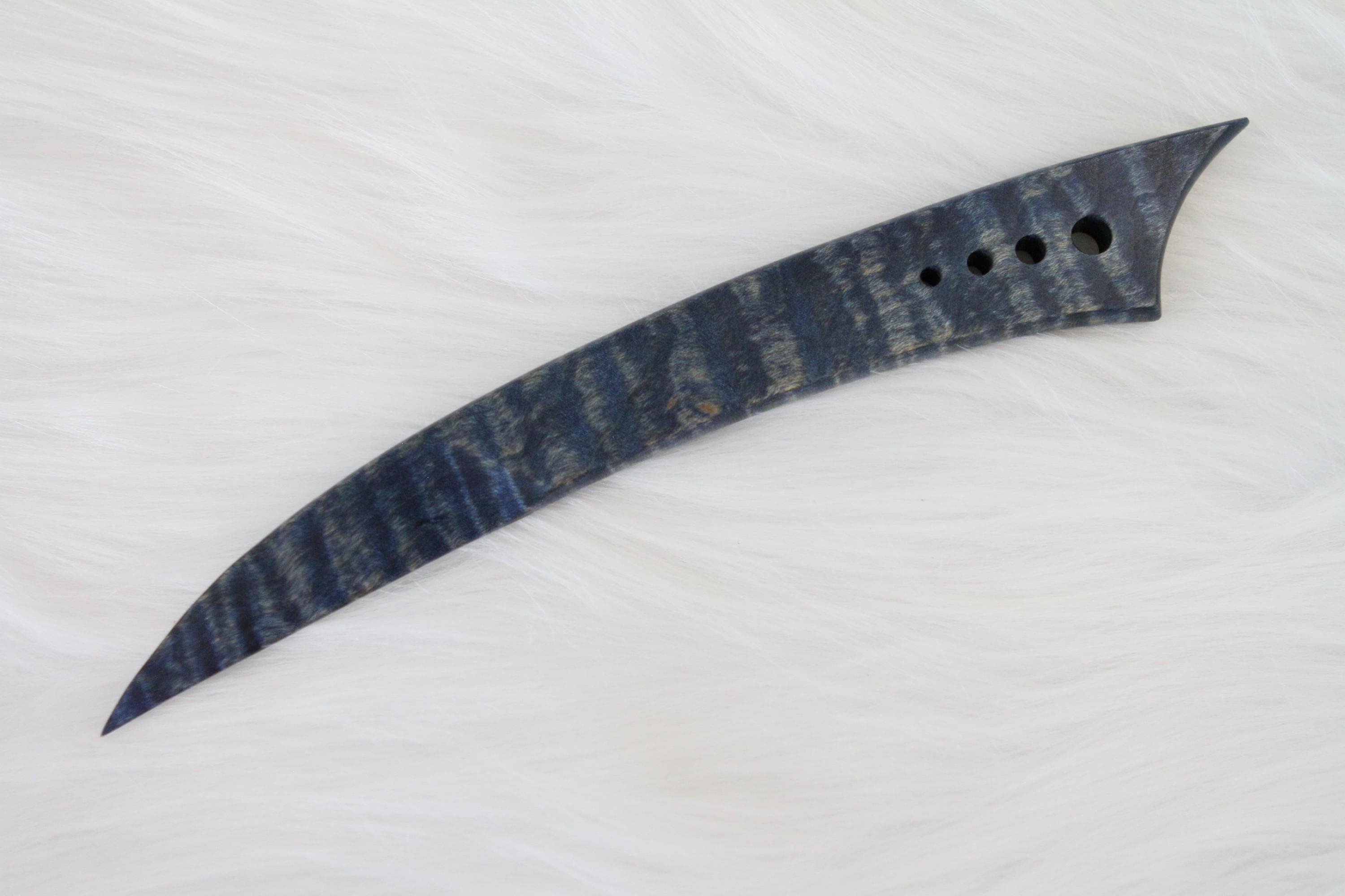 Curly Maple Letter Opener, Blue