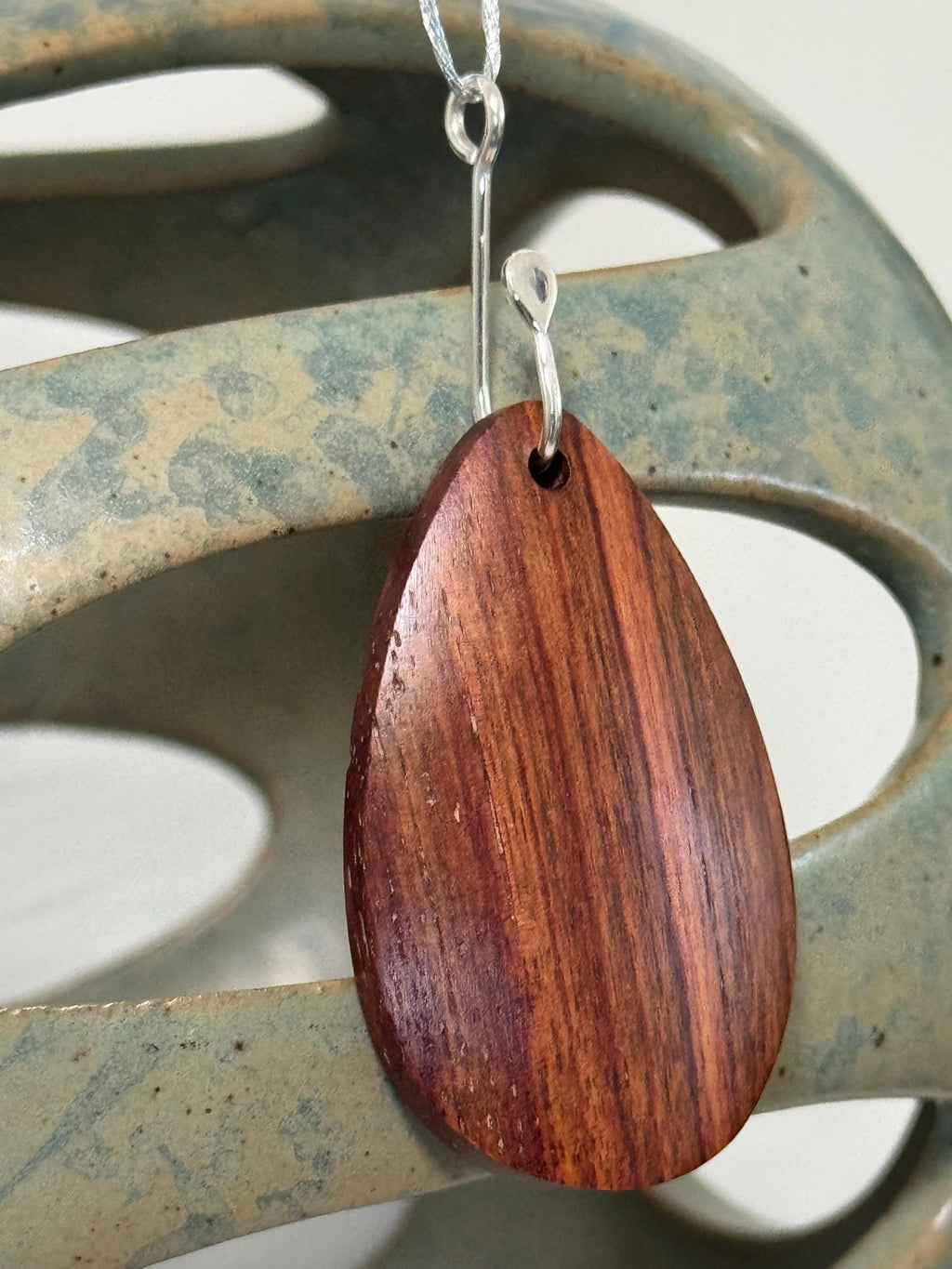 Tulipwood and Sterling Silver Pendant