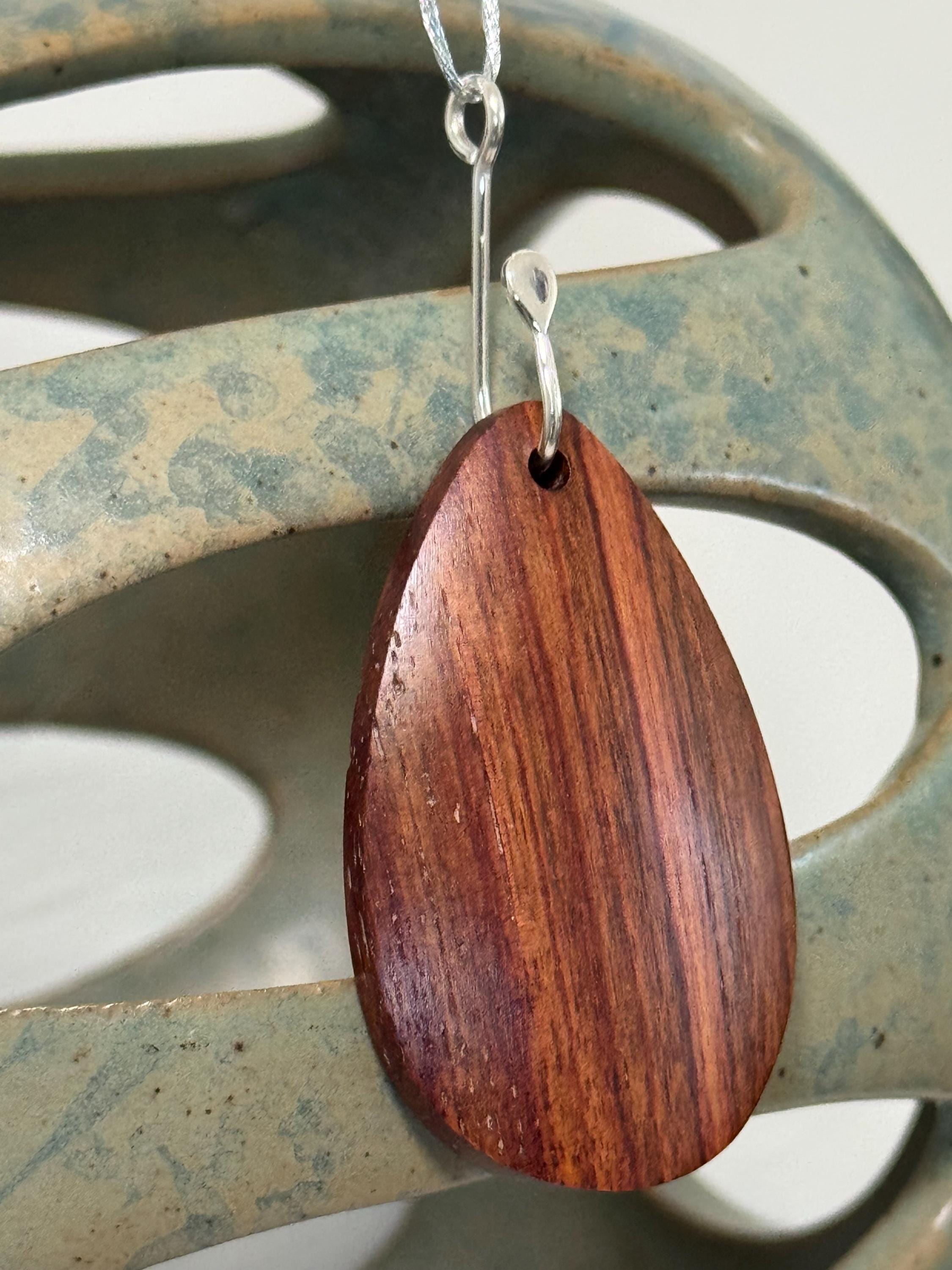 Tulipwood and Sterling Silver Pendant