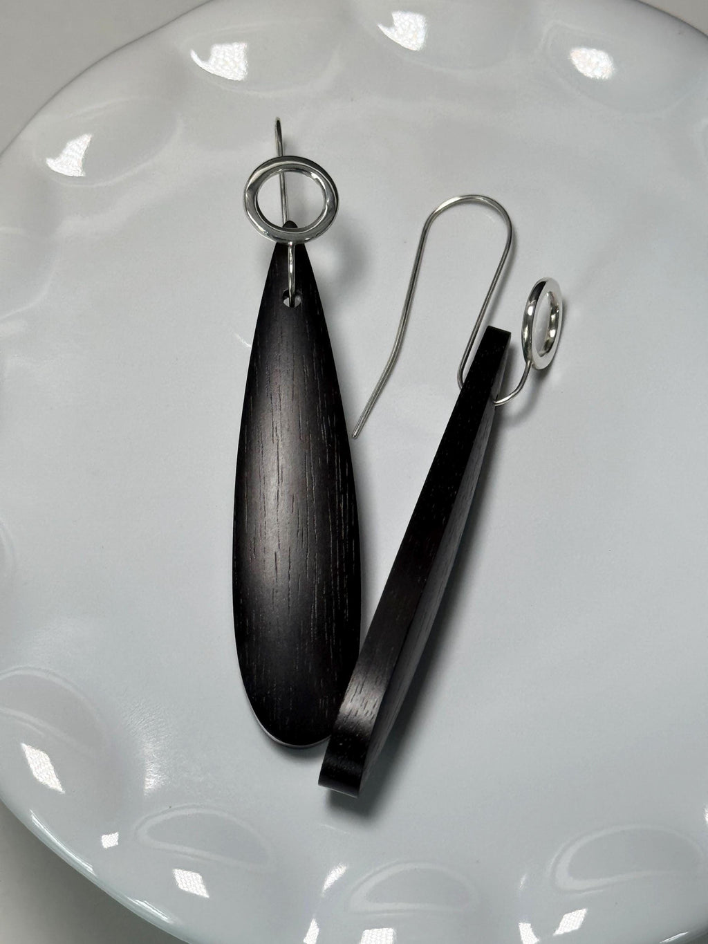 Gabon Ebony and Sterling Silver Earrings
