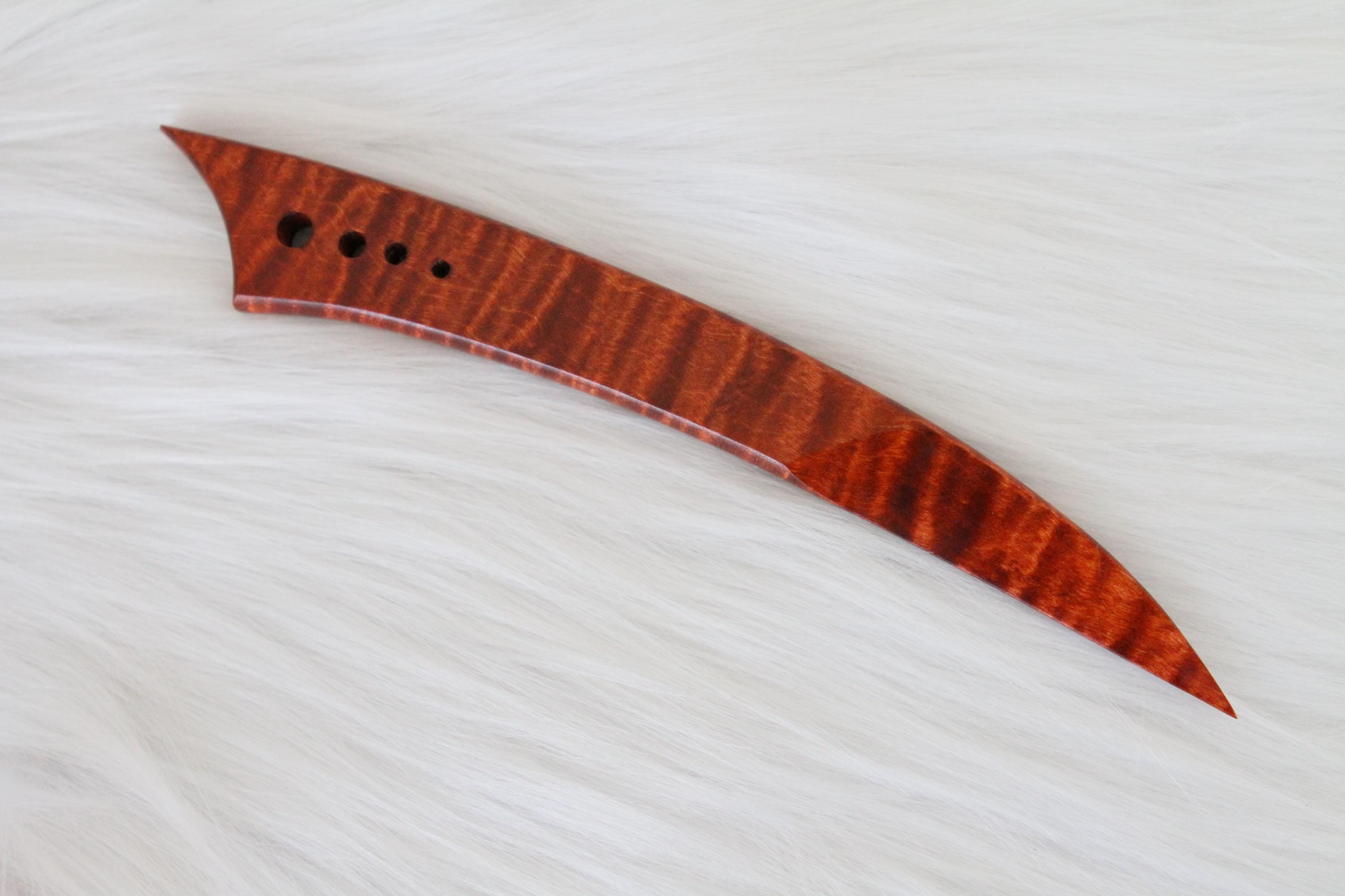 Curly Maple Letter Opener, Dark-Orange/Red