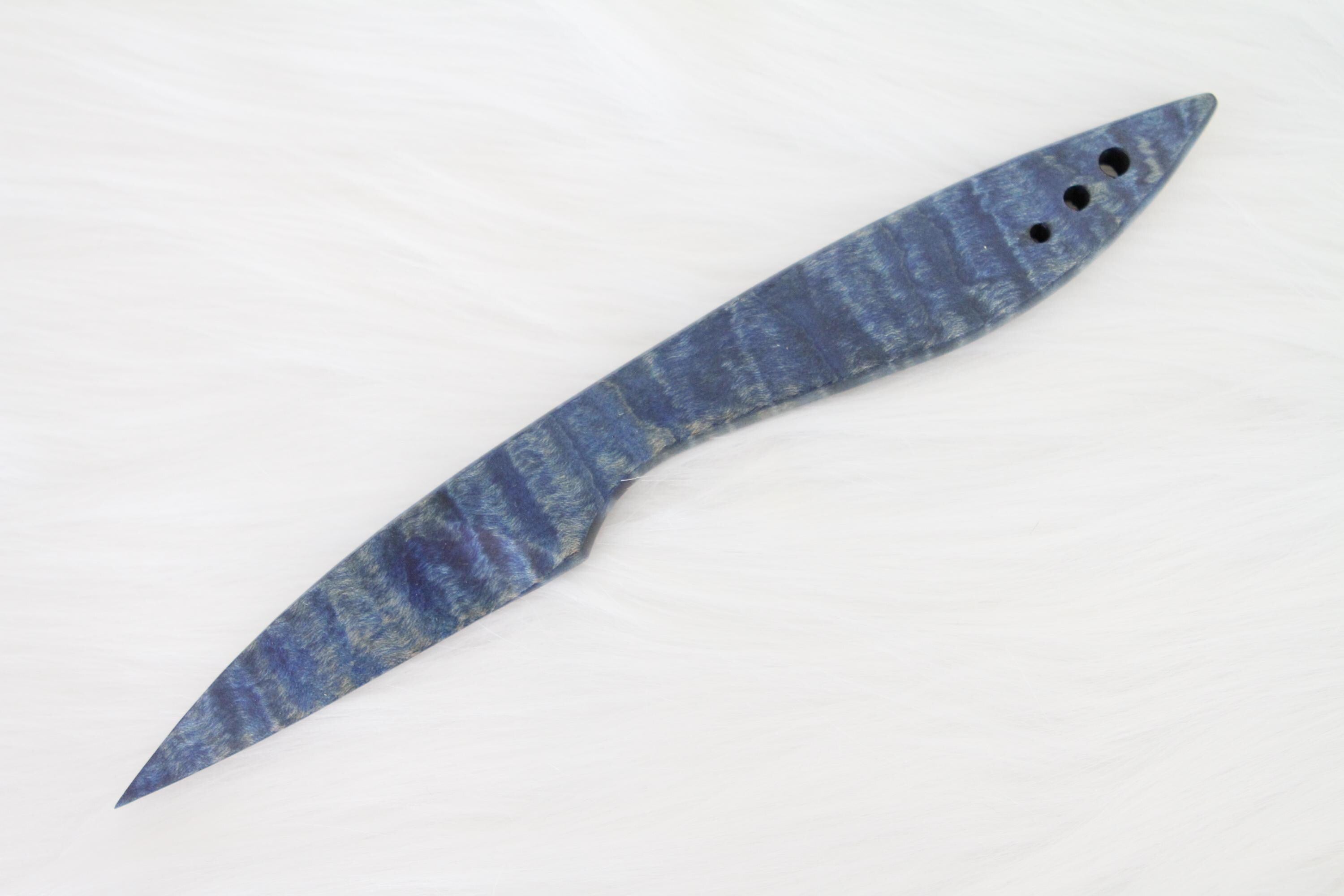Curly Maple Letter Opener, Blue