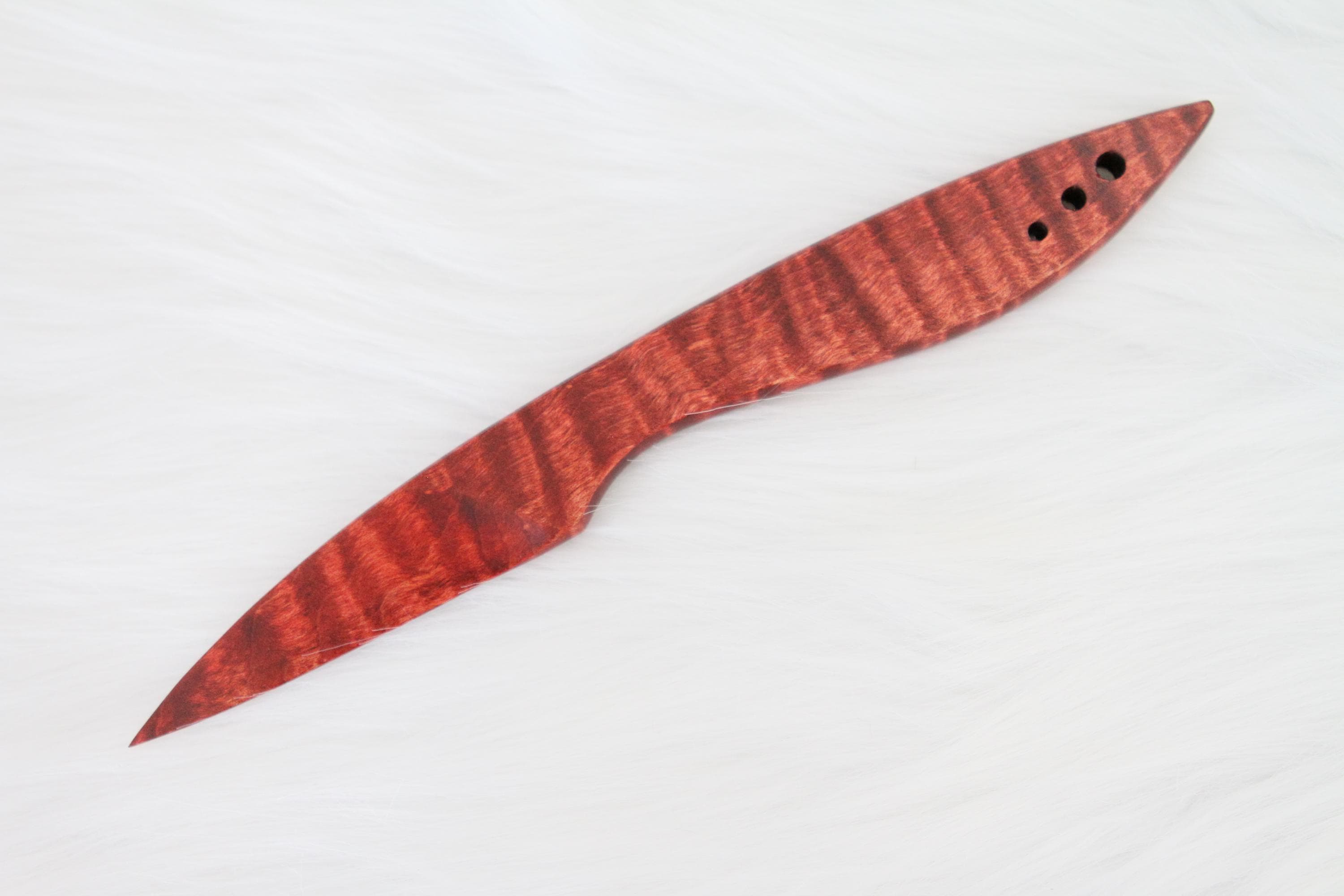 Curly Maple Letter Opener, Red