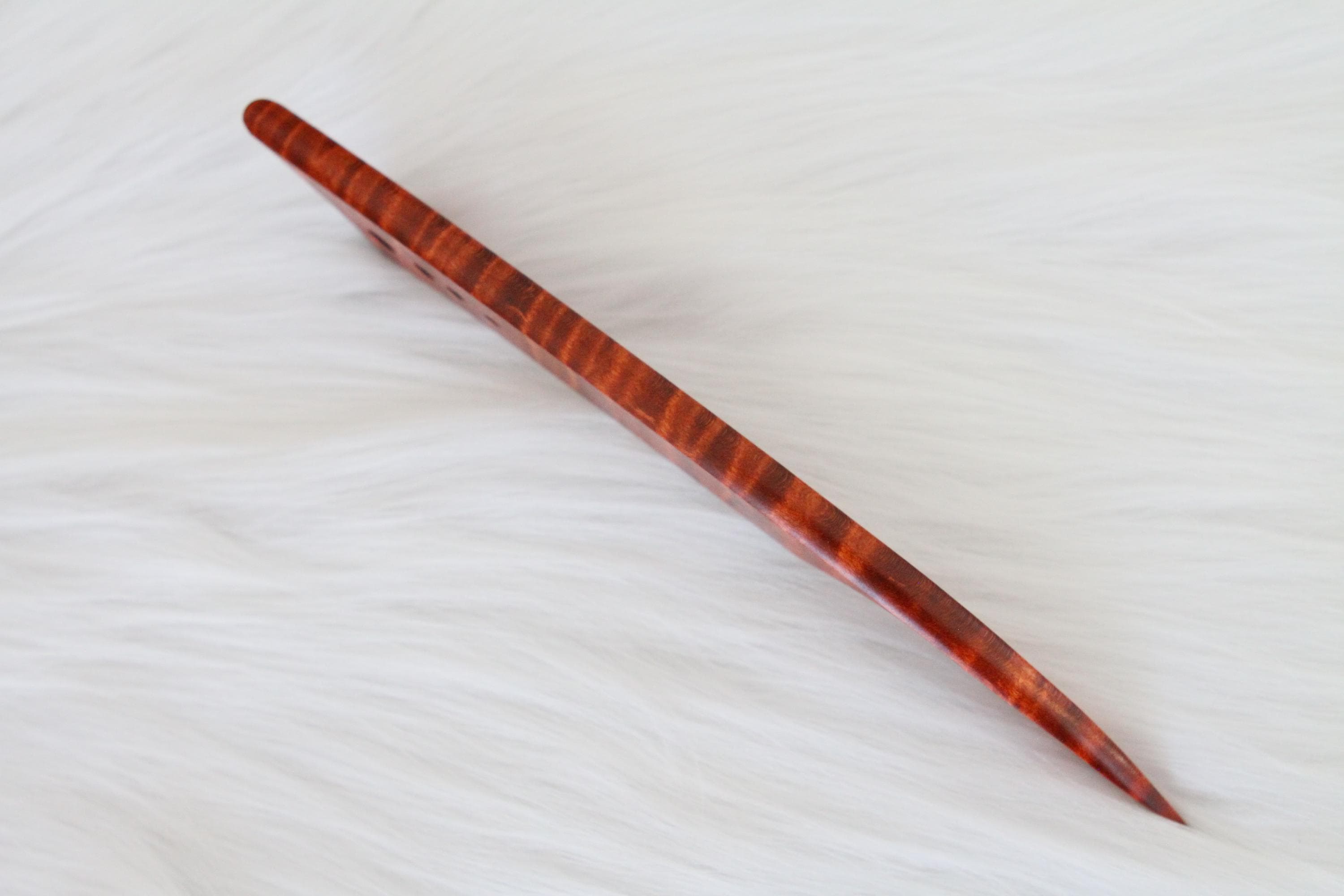 Curly Maple Letter Opener, Dark-Orange/Red