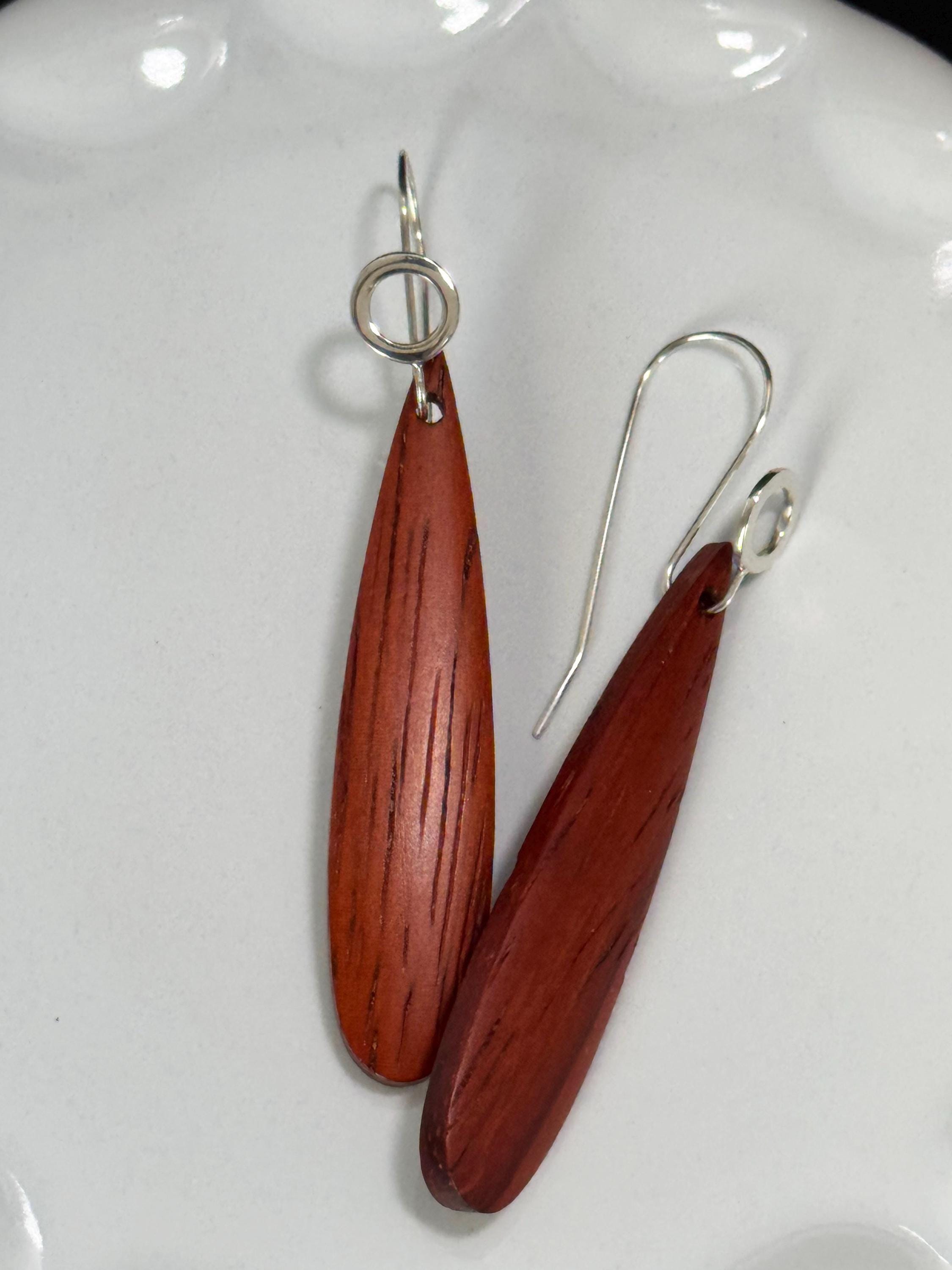 Pau Rosa and Sterling Silver Earrings